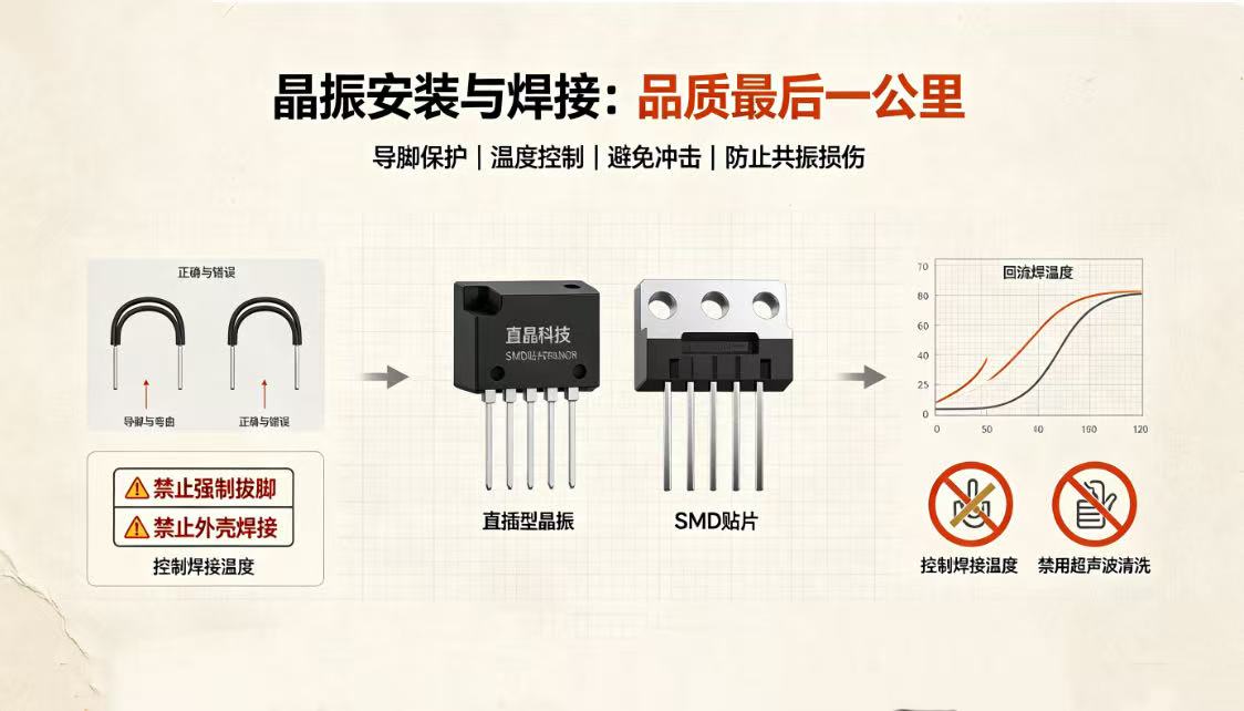 晶振安装与焊接指南：直插型与SMD型晶振注意事项